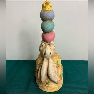 Easter Bunny Stacked Egg Figurine - Pastel Multi